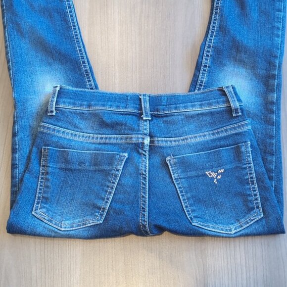 Guess Skinny Jeans Stretch Denim Adjustable  Rhinestone Blue Girls Size 10 - Picture 12 of 13